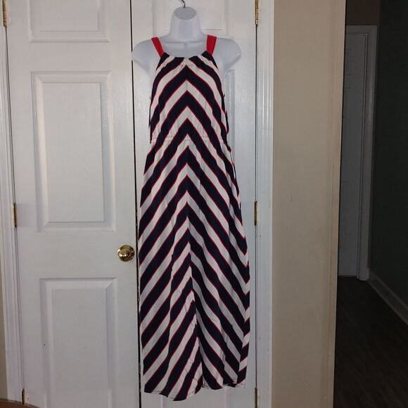 Ladies Gymboree red white blue  maxi dress  Sz 10 - Picture 1 of 6